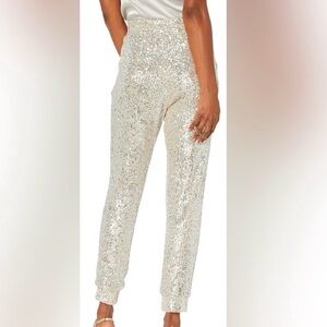 BB Dakota Sparkling Sequin Joggers - Silver